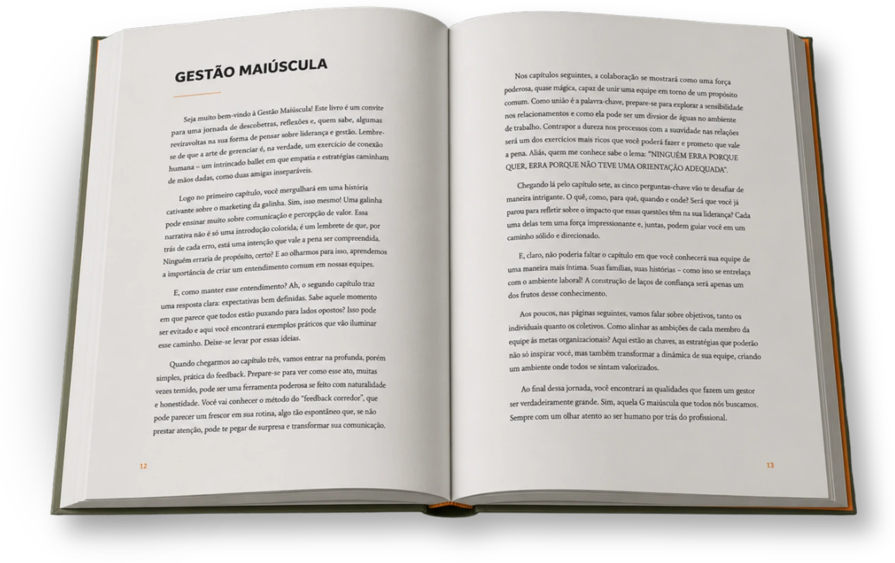 Páginas internas do livro Gestão Maiúscula